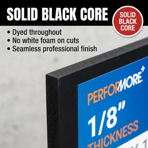 Performore - Expanded PVC Sheet - Lightweight Rigid Foam - 3mm (1/8 inch) - 12 x 12 inches - Black - Ideal for Signage, Displays, and Digital/Screen Printing