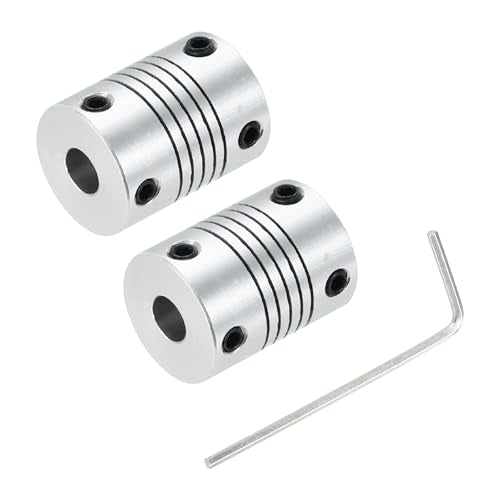 uxcell 2Pcs 6mm to 7mm Aluminum Alloy Shaft Coupling L25xD19 Flexible Coupler Beam for 3D Printer CNC Machine Encoders and Motors Shaft,Silver - size: 6mm to 7mm