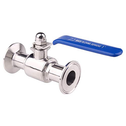 DERNORD 1.5" Tri-Clamp Ball Valve Stainless Steel 304,PTFE Lined. (1 inch Tube OD) - size: 1 inch Tube OD