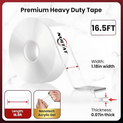 NULTAT Double Sided Tape Heavy Duty, Nano Double Stick Tape 16.5 Feet - size: 16.5 feet