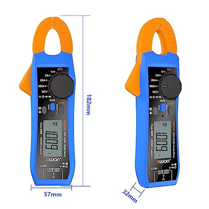 OWON CM210E 20000 Counts Voltmeter Continuity Digital Clamp Meter,600V AC/DC NCV True RMS Mini Multimeter for Measuring Voltage,Current,Capacitance and Resistance