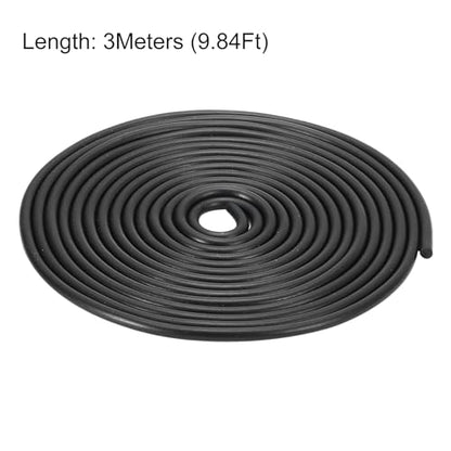 uxcell Nitrile Rubber Round Seal Strip, 5mm(13/64") Diameter 3 Meters (9.84Ft) Long Hard Solid Rubber Weather Stripping for DIY Gasket, Industrial Equipment, and Furniture - size: 5mmx3m