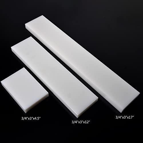 1-3/8" x 12" x 3" HDPE Block White Polyethylene Rectangular Solid - size: 1-3/8"x12"x3", style: white