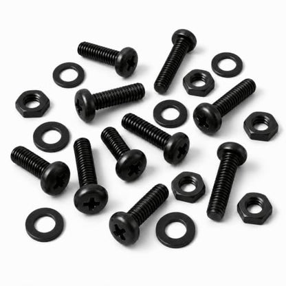 #8-32 x 1-1/2" (20 Sets) Pan Head Machine Screws Nuts Washers Assortment Kit, Black Oxide 304 Stainless Steel Phillips Drive Full Thread - size: #8-32 x 1-1/2"
