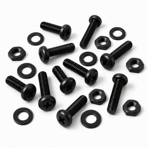 1/4-20 x 3 (10 Sets) Pan Head Machine Screws Nuts Washers Assortment Kit, Black Oxide 304 Stainless Steel Phillips Drive Full Thread - size: 1/4-20 x 3"