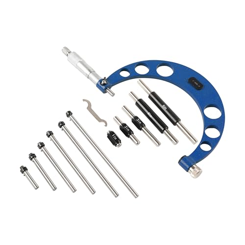HFS(R) 0-6" x 0.0001" Outside Micrometer Caliper Set with Interchangeable Anvils, Accurate to 0.0001" - size: 0-6"x0.0001", style: Classic Ratchet