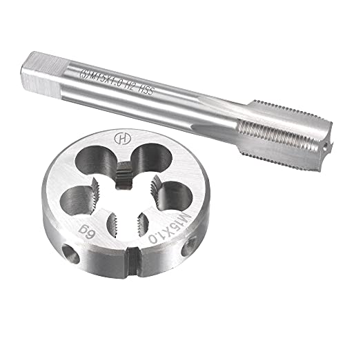 uxcell M15 x 1mm Metric Tap and Die Set, Machine Thread Screw Tap with Round Threading Die, Tap & Die Kit for Nut Screw Bolt Thread Repair - size: M15 x 1mm