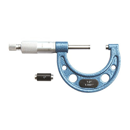 HFS(R) Outside Micrometer with 0.0001" Accuracy, Carbide Anvil and Laser-Etched Scale (1-2"x0.0001", Classic Ratchet) - size: 1-2"x0.0001", style: Classic Ratchet