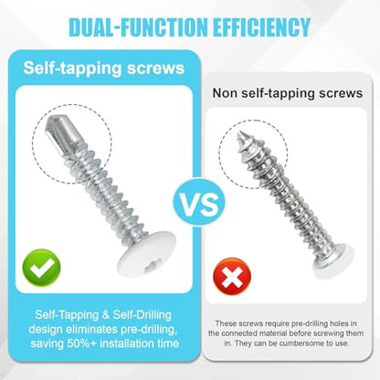 Enclosed Trailer Screws Self Tapping White 100 Pack #10 x 1 Inch - color: White, size: #10 x 1 Inch