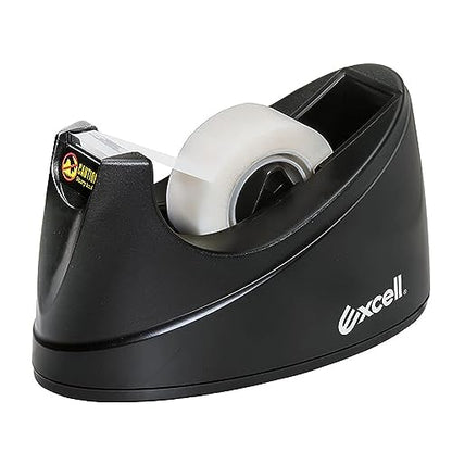 Excell EX-116BK Desk Tape Dispenser, 3/4" Wide, 1" Core, Non-Skid Base