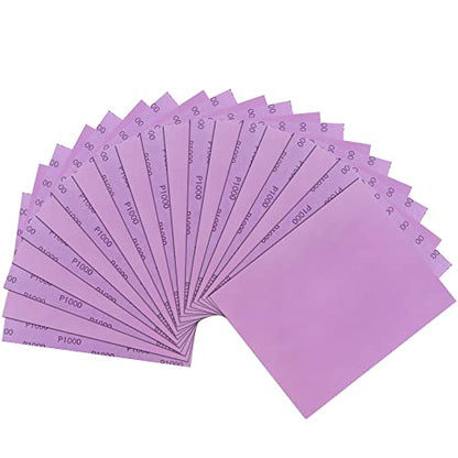 LotFancy 1000 Grit Sandpaper, 30PCS 9 x 11” White Fused Alumina Wet Dry Sanding Sheets, for Automotive Metal Sanding Polishing, Wood Finishing, Purple - size: 1000 Grit