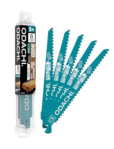 ODACHI Reciprocating Saw Blade Bi-Metal M42 More Than 8% Cobalt Sabre Saw Blades for Wood Demolition 6-Inch 6TPI 5-Pack - style: 5 Pcs 6 Inch 6 TPI Reciprocating Saw Blades