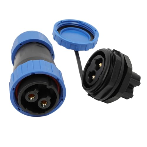 TY28 2 Pin 45A Connector, Panel Mount Male Socket, Female Plug, Screw, Waterproof Quick-Disconnect for Boat Marine Power Device - color: Panel Mount, size: 2 Pin 45A