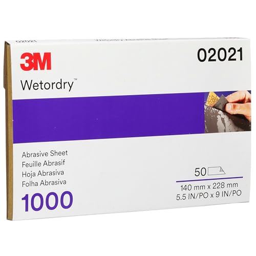 3M Wetordry Abrasive Sheet, 02624, 2000+ Grade, 5 1/2 in x 9 in - size: 5 1/2 in x 9 in