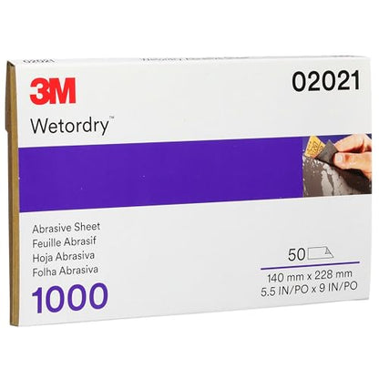 3M Wetordry Abrasive Sheet, 02624, 2000+ Grade, 5 1/2 in x 9 in - size: 5 1/2 in x 9 in