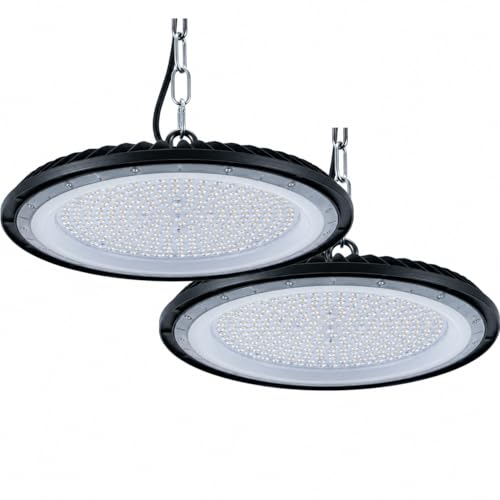 200W UFO LED High Bay Light for Workshop, 2-Pack