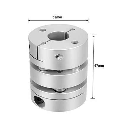 uxcell 12.7mmx15mm Clamp Tight Motor Shaft 2 Diaphragm Coupling Coupler - size: 12.7-15mm