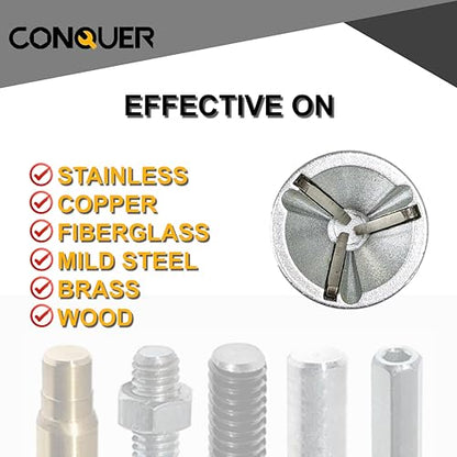 CONQUER Deburring External Chamfer Tool, All Thread Reamer, 1/8"-3/4" - size: HSS 1/8"-3/4"(3mm-19mm)