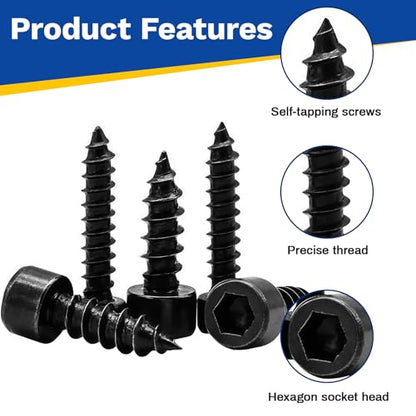 Hex Socket Head Screws, 550 Pack, M3x6/8/10/12/14/16/18/20/25/30mm, Stainless Steel, Full Thread Self Tapping Bolts for Furniture Machinery Electrical Appliances