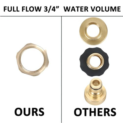 STYDDI 3/4-inch Full Flow Super Heavy Duty Hose Quick Connect Fittings, Lead-free Brass Full Port Garden Hose Quick Connector Coupler, 3/4” GHT High-Volume Hose Quick Release Adapter Set - size: 1 MALE + 1 FEMALE