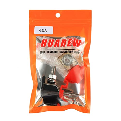 40 AMP MRBF Terminal Block Fuse Holder Single Stud 5/16" (M8) Compact Rated Battery Fuse 40A - size: 40A