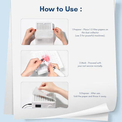 Makartt Nail Dust Collector Filter Paper – 100 Sheets Disposable Filters