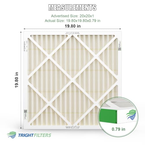 TRIGHTFILTERS 20x20x1 Air Filter MERV 11 HVAC Furnace Filter Pleated 2 Pack - size: 20x20x1