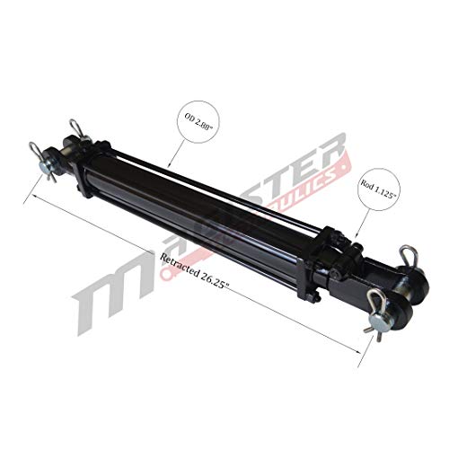 Double Acting Hydraulic Cylinder - AG Tie-Rod Hydraulic Cylinder 2500 PSI Agriculture Standard 2.5" bore 16" Stroke (2.5x16) - size: 16" Stroke, style: 2.5" Bore