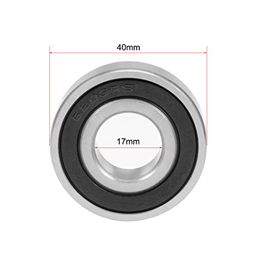 uxcell 6203-2RS Deep Groove Ball Bearing 17x40x12mm Double Sealed Chrome Steel Bearings 2-Pack - size: 17x40x12mm