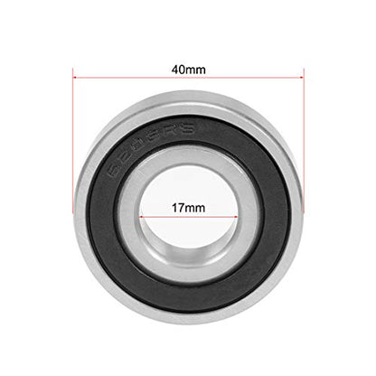 uxcell 6203-2RS Deep Groove Ball Bearing 17x40x12mm Double Sealed Chrome Steel Bearings 2-Pack - size: 17x40x12mm