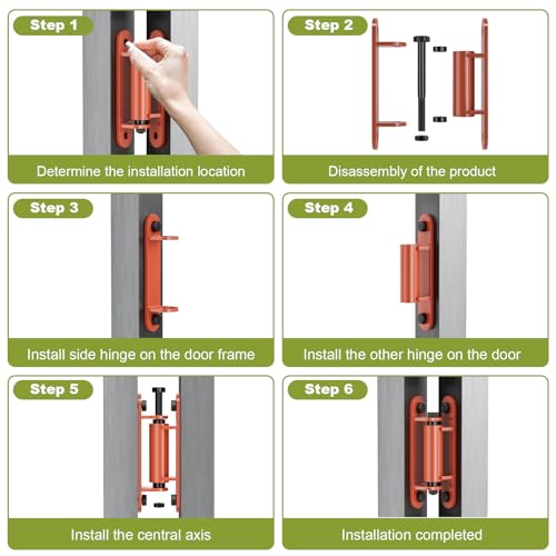 Heavy Duty Gate Hinger 7” Silent Bearing Gate Hinges Red - color: Red