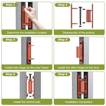 Heavy Duty Gate Hinger 7” Silent Bearing Gate Hinges Red - color: Red