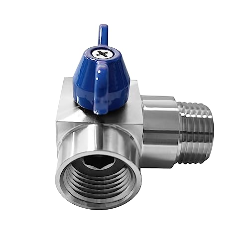 Beduan 3/8 NPT Ball Valve Male to Female 304 SS 90 Degree Elbow Shut Off - size: 3/8 NPT