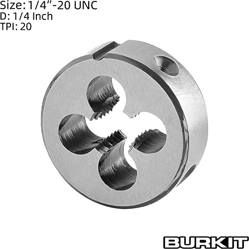 Burkit 1/4"-20 UNC Round Threading Die Right Hand - size: 1/4-20 UNC