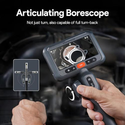 DEPSTECH 10FT Articulating Borescope, Dual Lens Endoscope Camera with Light - size: 10FT, style: Dual Lens