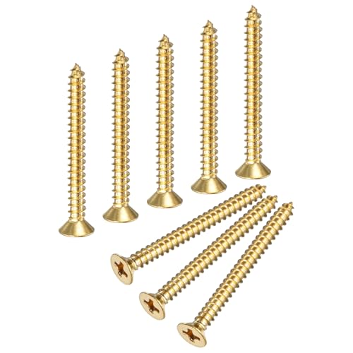M METERXITY 100-Pack Brass Wood Screws M3.5 x 30mm Phillips Flat Head Self-Tapping Screw Connector Fasteners for Door Hinges/Woodworking/Furniture Repair/Gardening/DIY Crafts Decorative Screws - size: M3.5x30mm