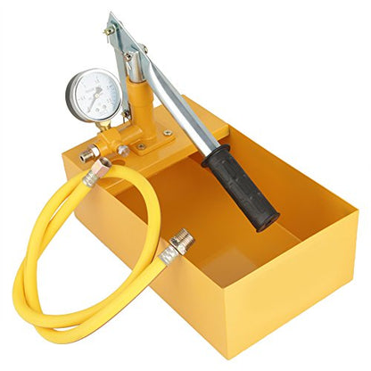 Focket Water Pump, 2.5MPa 2090g Manual Durable Hydraulic Yellow, Aluminum, Pipeline Tester Tool for Pressure Vessels, Pipes etc