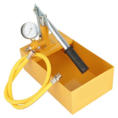 Focket Water Pump, 2.5MPa 2090g Manual Durable Hydraulic Yellow, Aluminum, Pipeline Tester Tool for Pressure Vessels, Pipes etc