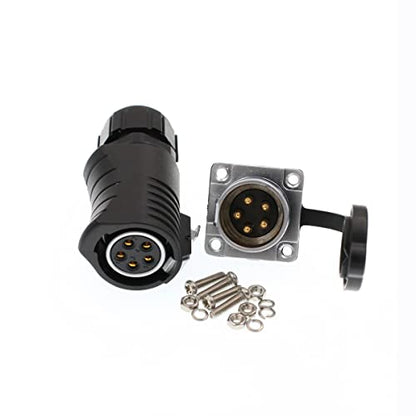 LP20 5 Pin Female Power Industrial Quick-Disconnected Male and Female Plug Socket Bulkhead Connector - color: Feamle plug & male socket, size: LP20 5F