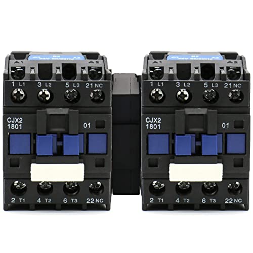 Baomain 3-Pole AC Contactor CJX2-1801 24VAC Coil, 3NO+1NC Auxiliary, 660V 3-Phase, DIN Rail Mount,for Motor Starters, Pumps, and Industrial Control Panels - style: AC 24V