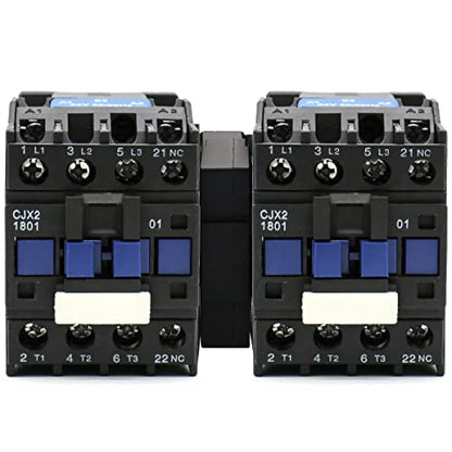 Baomain 3-Pole AC Contactor CJX2-1801 24VAC Coil, 3NO+1NC Auxiliary, 660V 3-Phase, DIN Rail Mount,for Motor Starters, Pumps, and Industrial Control Panels - style: AC 24V
