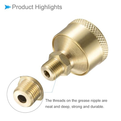 Brass Grease Oil Cup Cap, | M10x1 Thread 6ml | Oil Container Cup Oiler Lathe Machine Power Accessories - (Applications: for Industrial Lubrication), 2-Pieces - size: 6ml