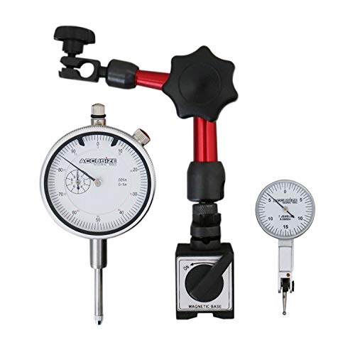 Accusize 3pc Dial Indicator, Test Indicator and Magnetic Base Set