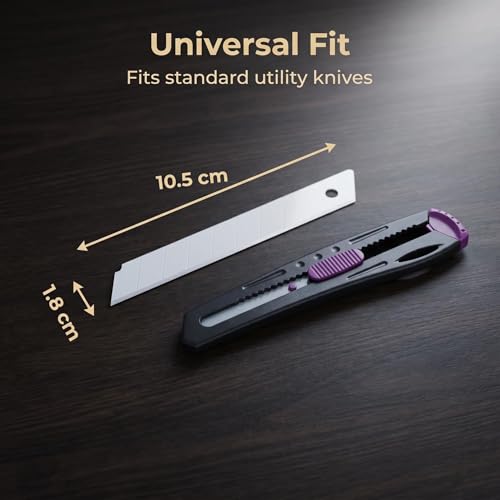 18mm Ceramic Utility Knife Blades Refills, 12 Pack - 60 Degree Snap Off Replacement Blades for Box Cutters, Never Rusts, Non-Magnetic, Non-Conductive Craft Knife Blade - color: 18mm/60 Degrees