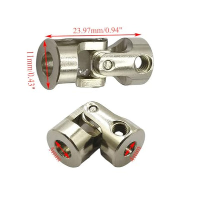 5Pcs 4mm to 5mm Universal U Joint Coupling Motor Connector, Rotatable Steering Shaft Couplers for RC Cars Boats Models and Robots - size: 4mm to 5mm