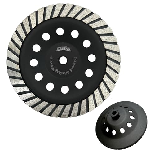 7 Inch Turbo Diamond Cup Wheel for Grinding and Cleaning Surface Stone Concrete Granite Marble Masonry Brick with 5/8-11 Threaded Angle Grinder Wheels Cup - style: 7 Inch 5/8"-11 Threaded