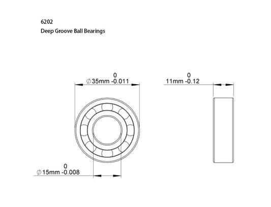 6202-2RS Bearing 10 Pack Double Sealed Deep Groove Ball Bearings,15x35x11mm,Pre-Lubricated for High RPM (RS, 6202) - size: 6202, style: RS