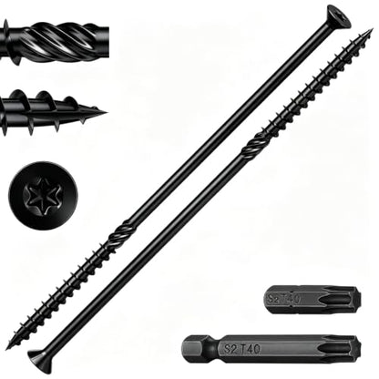 Wensilon 5/16 * 10" Black Deck Screws 16pcs 2lbs 8x250mm Lag Screws - color: Black, size: 5/16*10"