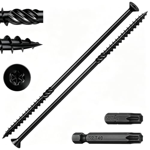 Wensilon 5/16 * 10" Black Deck Screws 16pcs 2lbs 8x250mm Lag Screws - color: Black, size: 5/16*10"