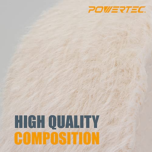 POWERTEC 6 Inch Buffing & Polishing Wheels (80 Ply) 2 Pack, Extra Thick Buffer Wheels w/ 1/2" Arbor Hole for Bench Buffer Polisher and Bench Grinder (71630) - size: 6 inch, 2 pack